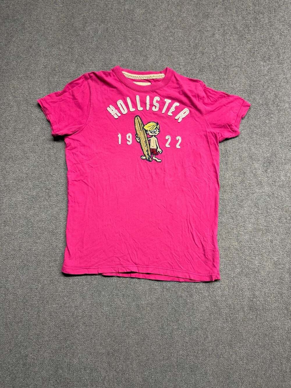 Hollister Surfer Graphic T-Shirt Size L Pink 1922 Short Sleeve